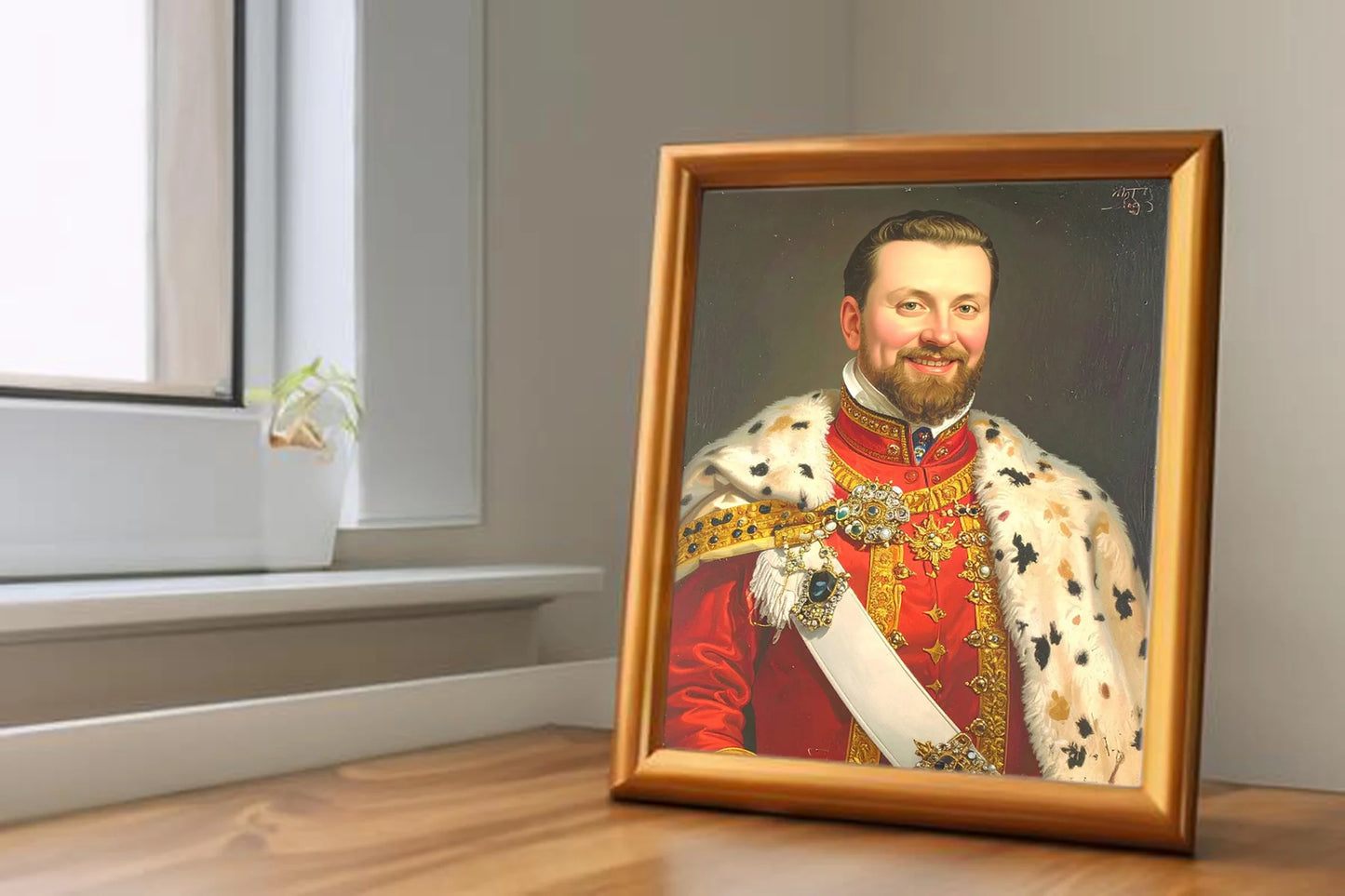 Custom Royal Human Portrait | Duke Marcellus the Jubilant | Personalized Wall Art Gift for him