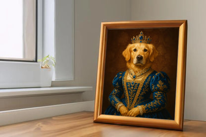 Custom Royal Pet Portrait | Belladonna Fuzz | Personalized Wall Art for Pet Lovers