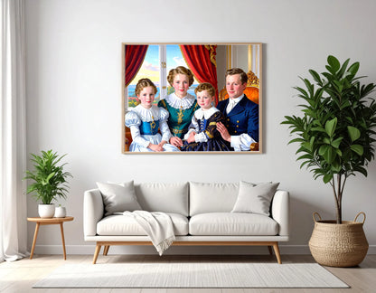 Custom Royal Family Portrait | Dynasty of Harmony | Personalized Wall Art Gift