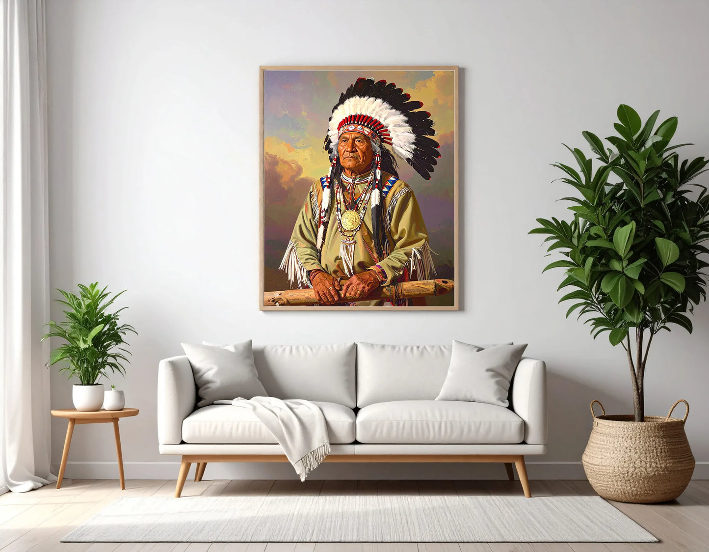 Custom Royal Human Portrait | Chief Iron Hawk | Personalized Wall Art Gift for him