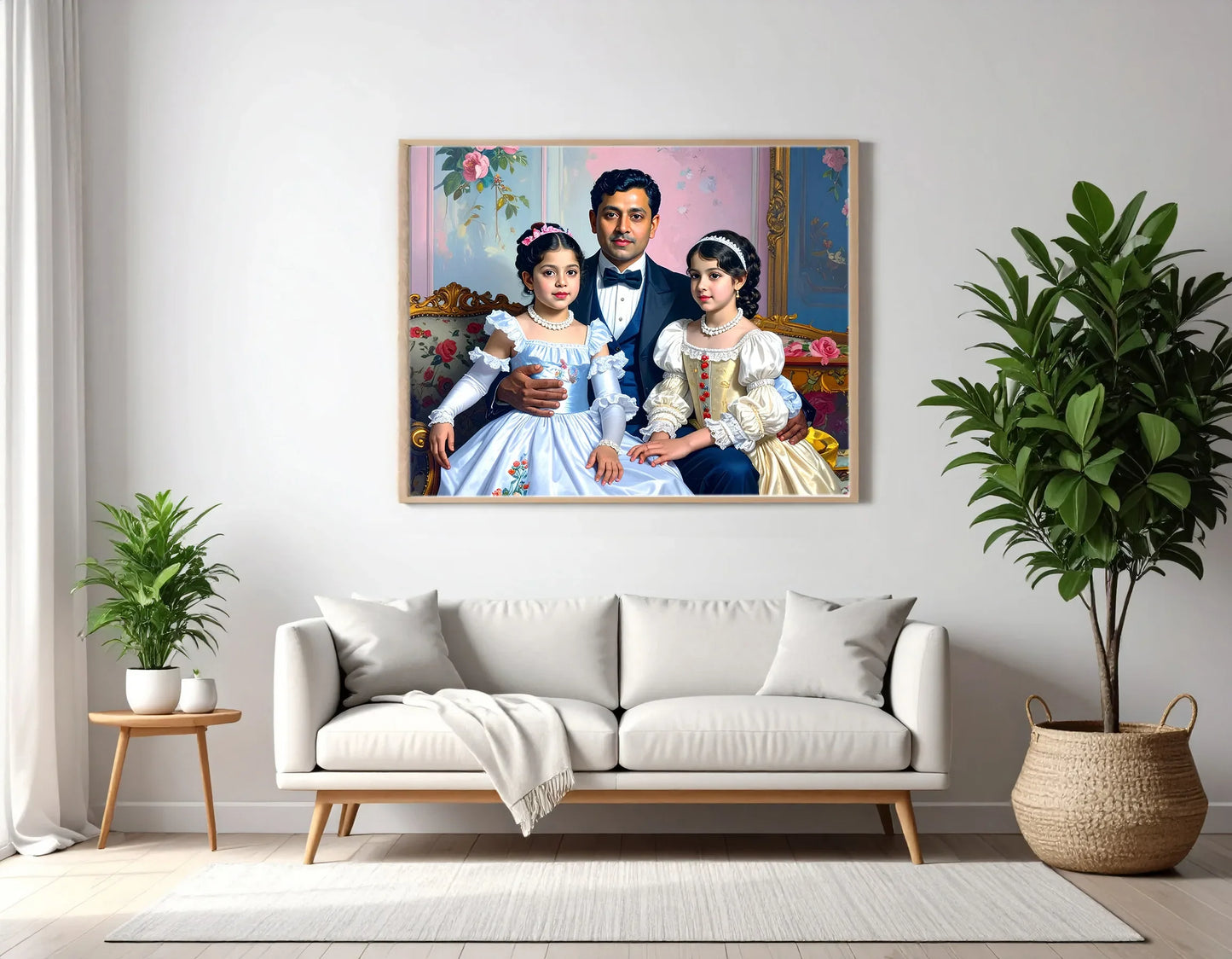 Custom Royal Family Portrait | The Sapphire Bough 3 | Personalized Wall Art Gift