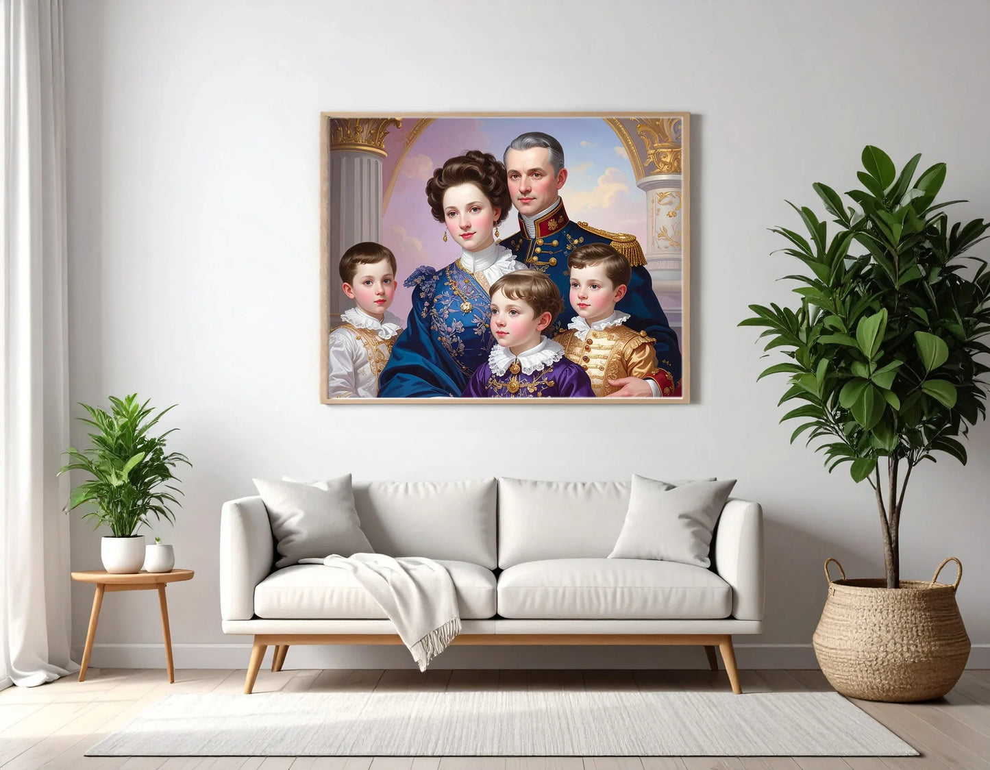 Custom Royal Family Portrait | Royal Bloom 3 | Personalized Wall Art Gift