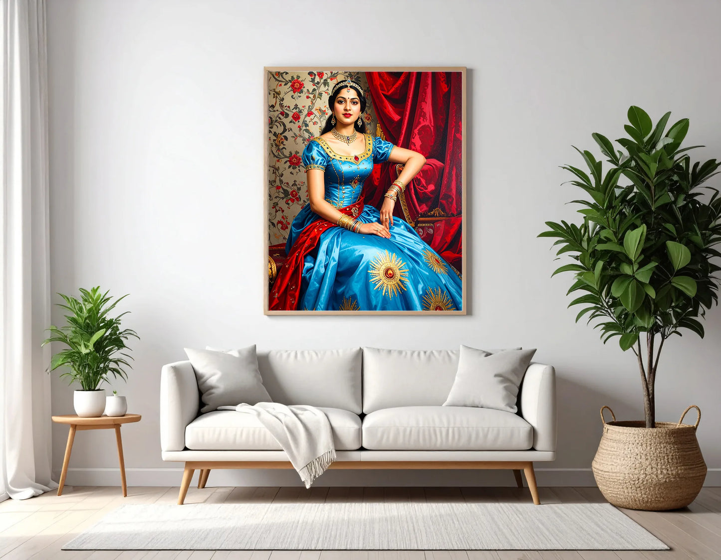 Custom Royal Human Portrait | Indian Royal Maharani 2 | Personalized Wall Art Gift for her