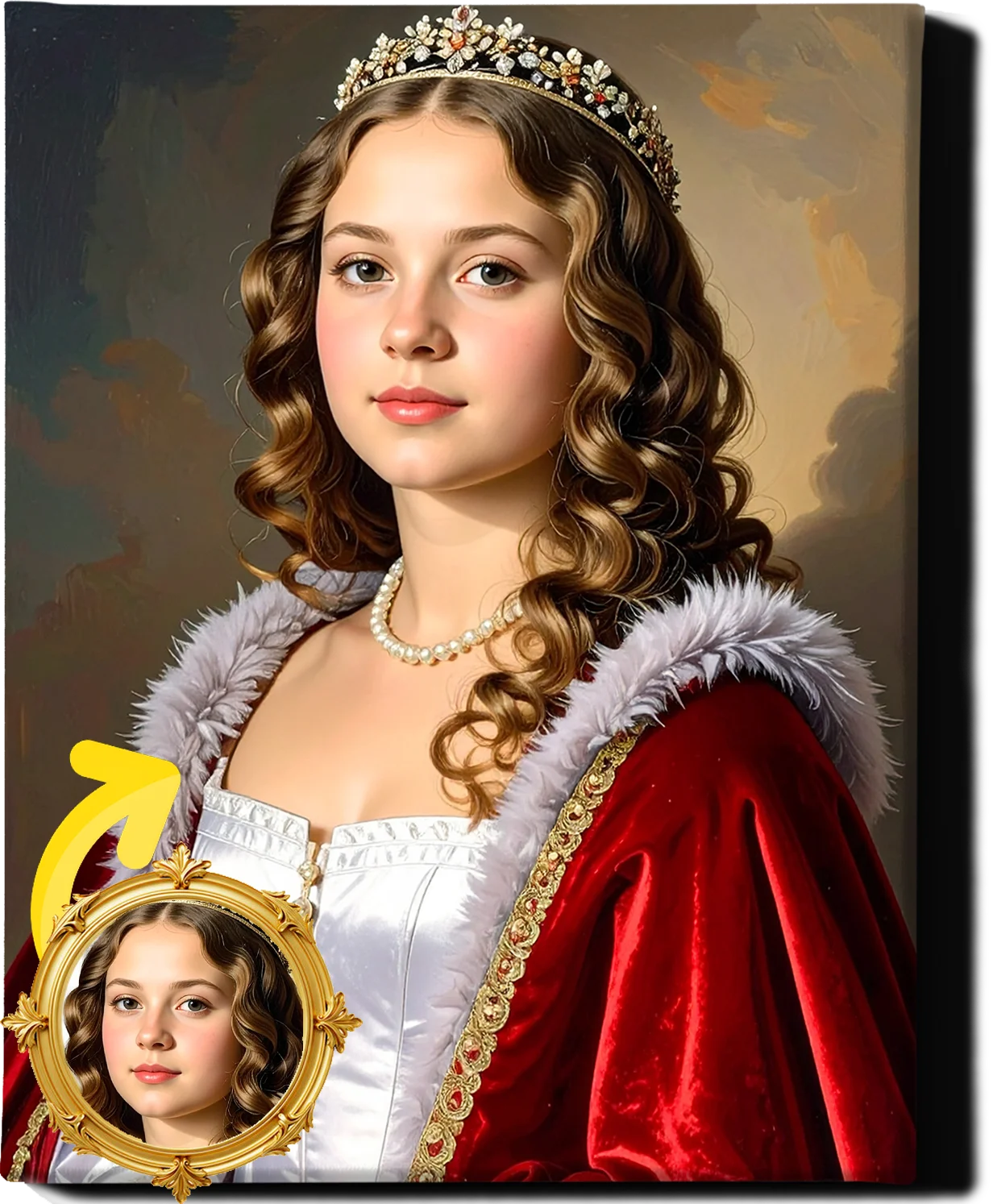 Custom Royal Human Portrait | Elegant Noblewoman 3 | Personalized Wall Art Gift for her