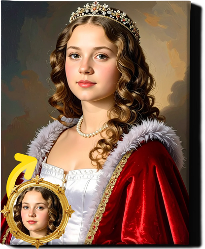 Custom Royal Human Portrait | Elegant Noblewoman 3 | Personalized Wall Art Gift for her
