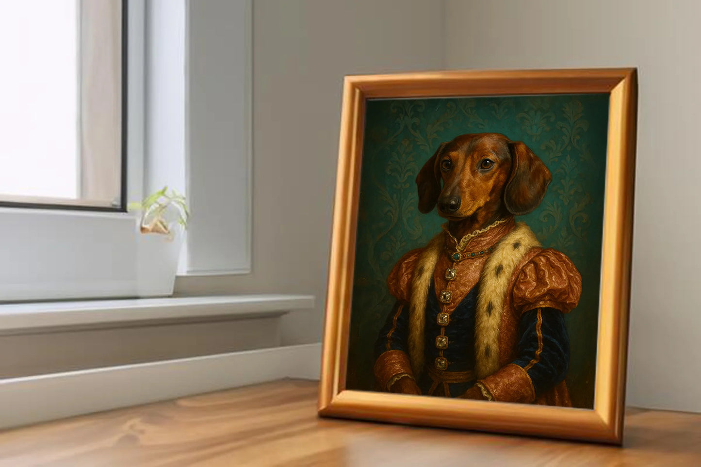 Custom Royal Pet Portrait | Her Highness | Personalized Wall Art for Pet Lovers