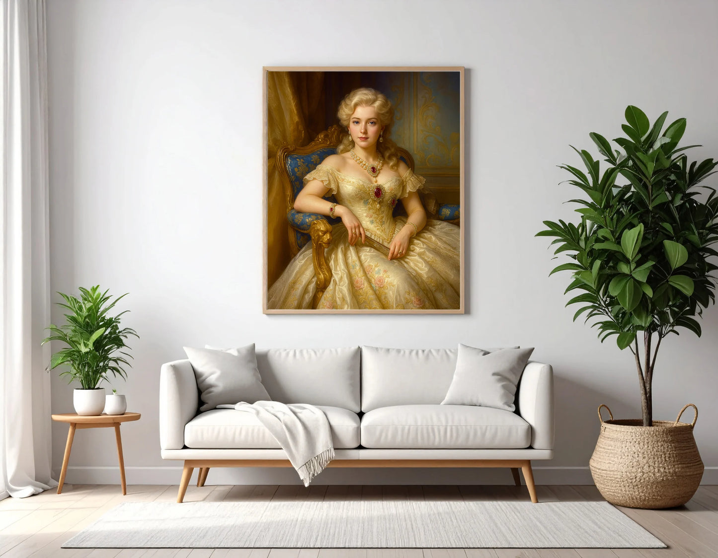 Custom Royal Human Portrait | Throne Room Sovereign 5 | Personalized Wall Art Gift for her