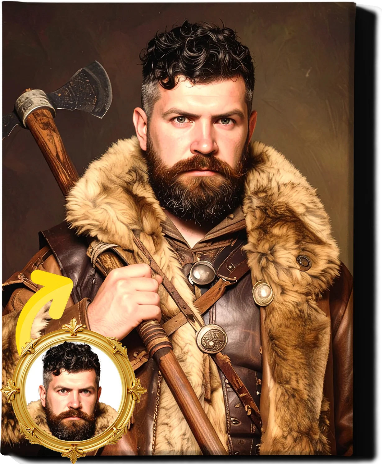 Custom Royal Human Portrait | Wulfric the Iron | Personalized Wall Art Gift for him