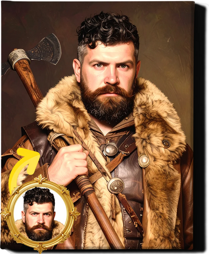 Custom Royal Human Portrait | Wulfric the Iron | Personalized Wall Art Gift for him