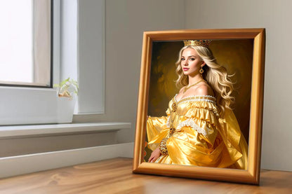 Custom Royal Human Portrait | Crowned Regent | Personalized Wall Art Gift for her