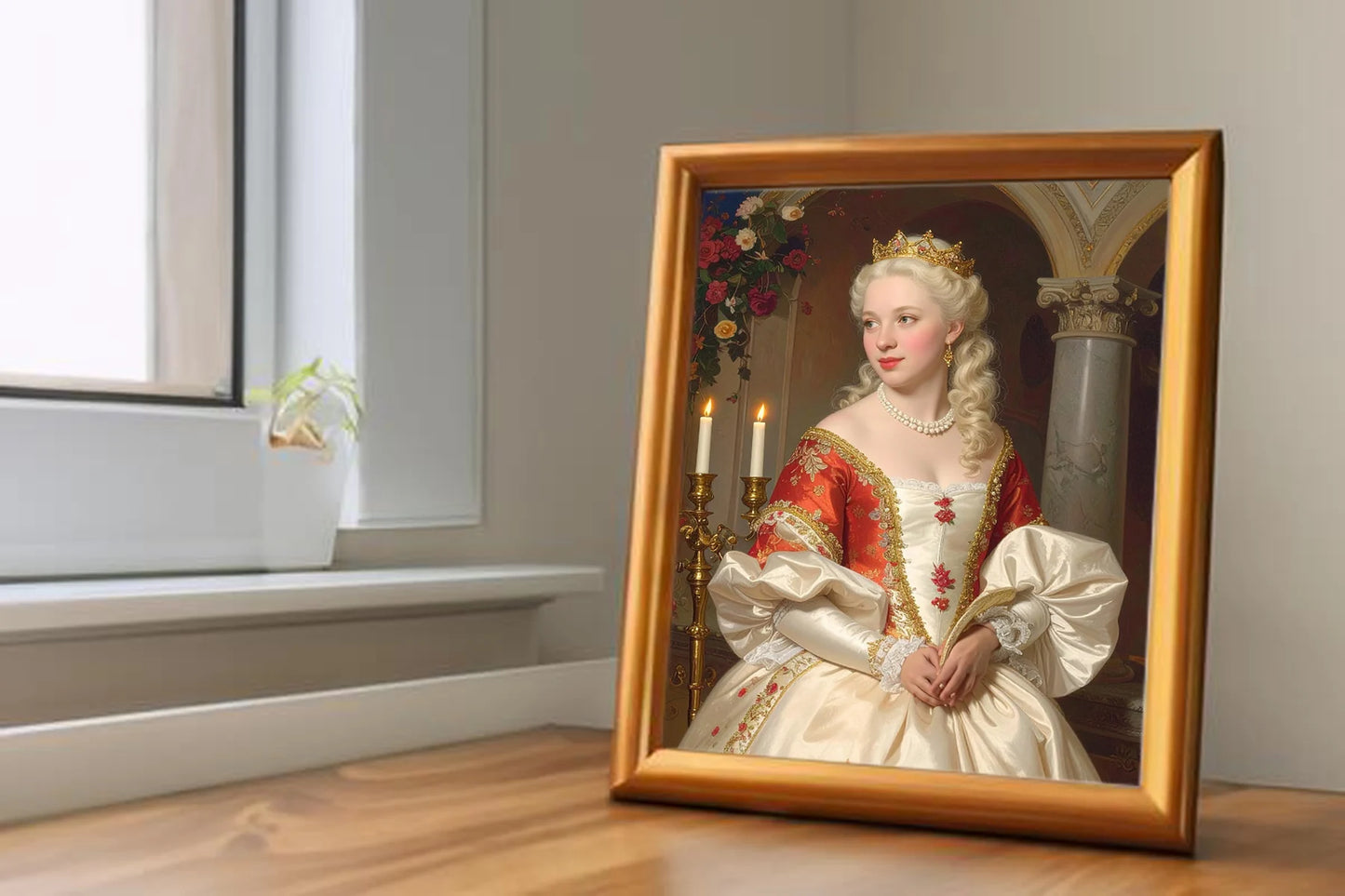 Custom Royal Human Portrait | Elegant Noblewoman 4 | Personalized Wall Art Gift for her