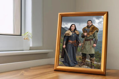 Custom Royal Couple Portrait | Rugged Highland Couple | Personalized Wall Art Gift