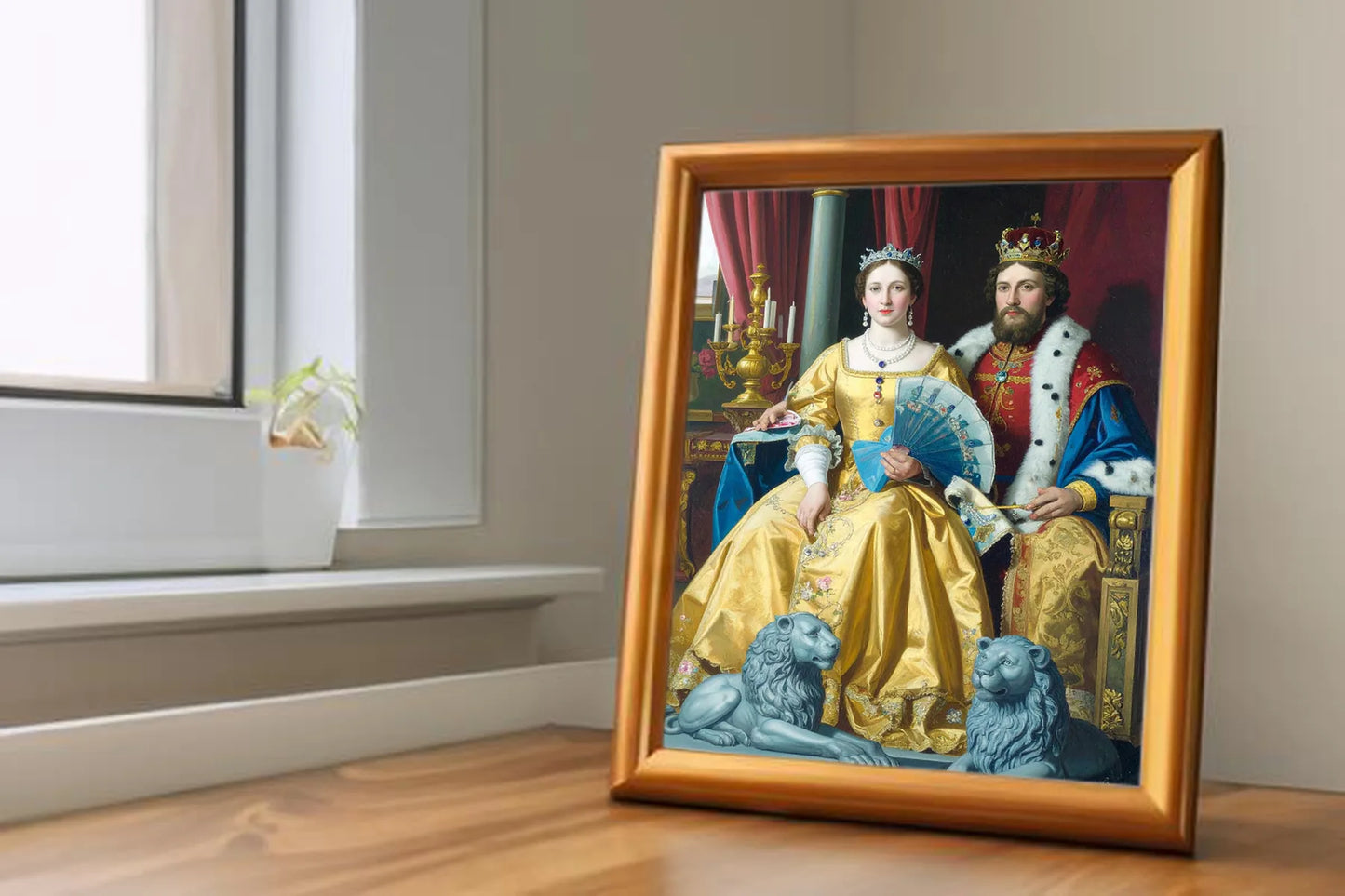 Custom Royal Couple Portrait | Regal Coronation Portrait 2 | Personalized Wall Art Gift