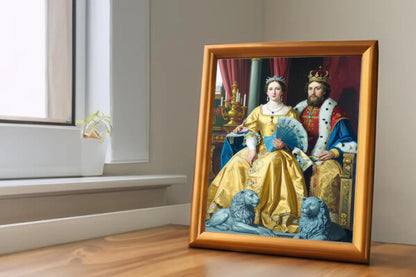 Custom Royal Couple Portrait | Regal Coronation Portrait 2 | Personalized Wall Art Gift