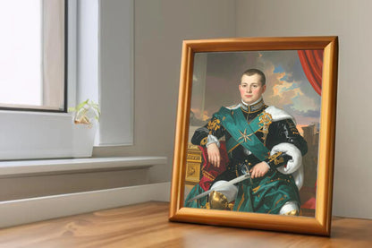 Custom Royal Human Portrait | Prince Valen | Personalized Wall Art Gift for him