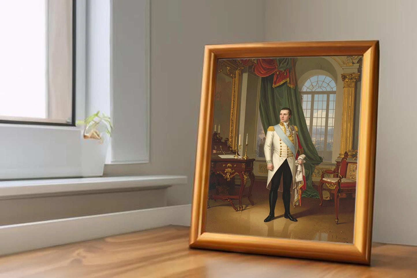 Custom Royal Human Portrait | Lord Hadrian of the White Order | Personalized Wall Art Gift for him