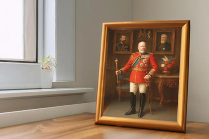 Custom Royal Human Portrait | High Regent of the Crimson Throne | Personalized Wall Art Gift for him