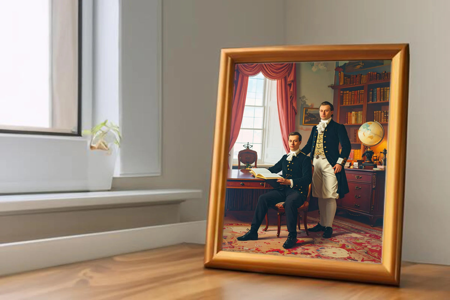 Custom Royal Family Portrait | Gentlemen of Study | Personalized Wall Art Gift