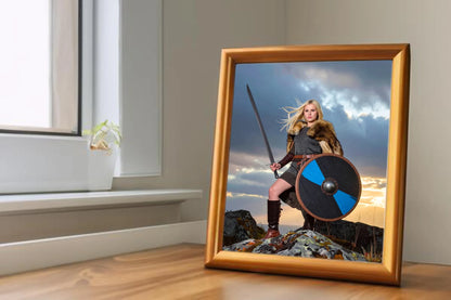 Custom Royal Human Portrait | Viking Defender 2 | Personalized Wall Art Gift for her