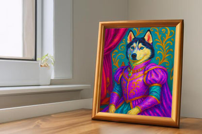 Custom Royal Pet Portrait | King Flufferton | Personalized Wall Art for Pet Lovers