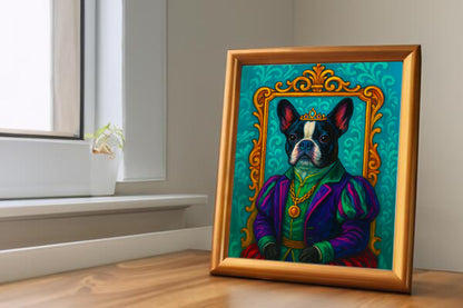 Custom Royal Pet Portrait | General Biscuit | Personalized Wall Art for Pet Lovers