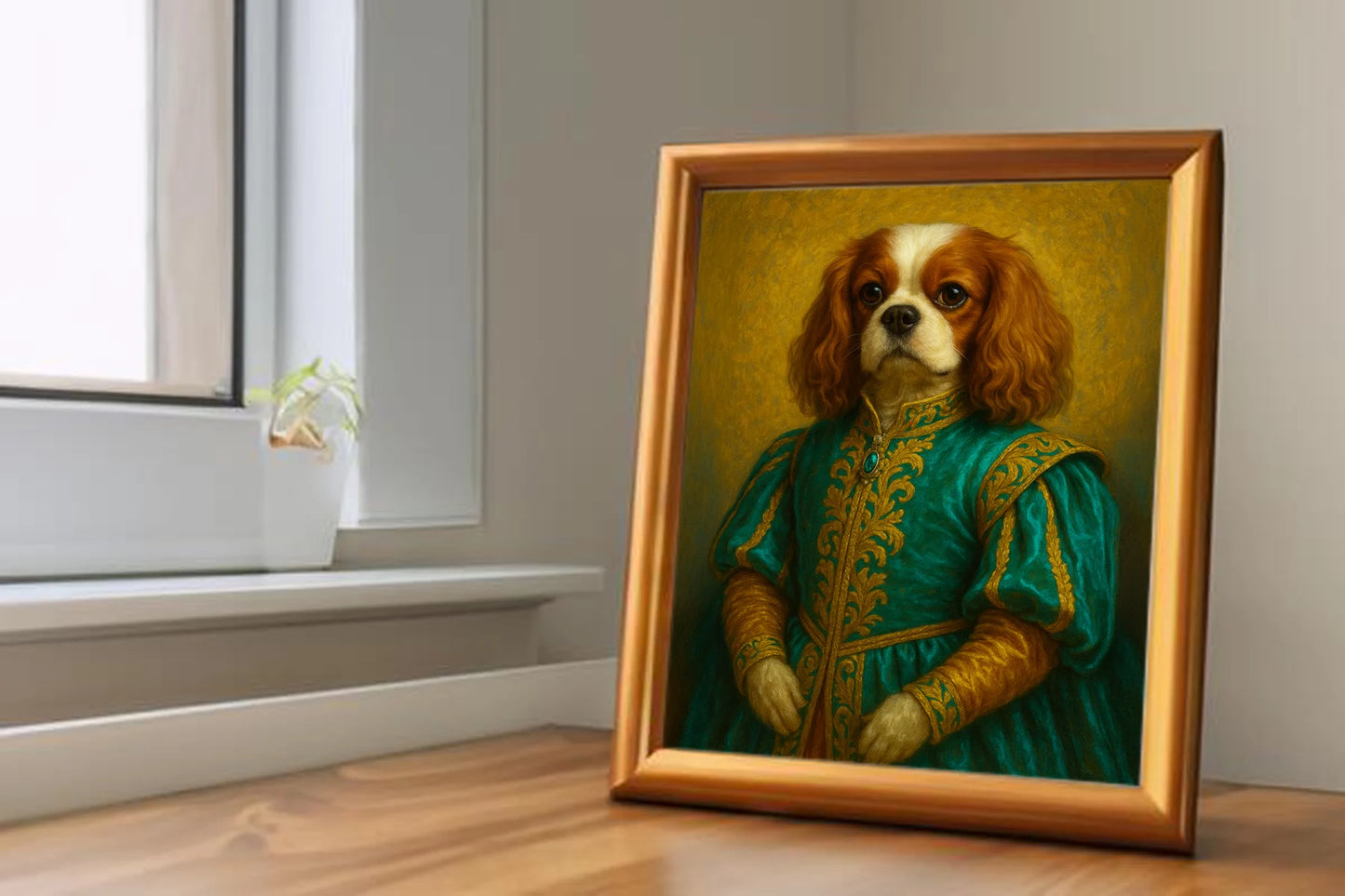 Custom Royal Pet Portrait | Empress Tailsa | Personalized Wall Art for Pet Lovers