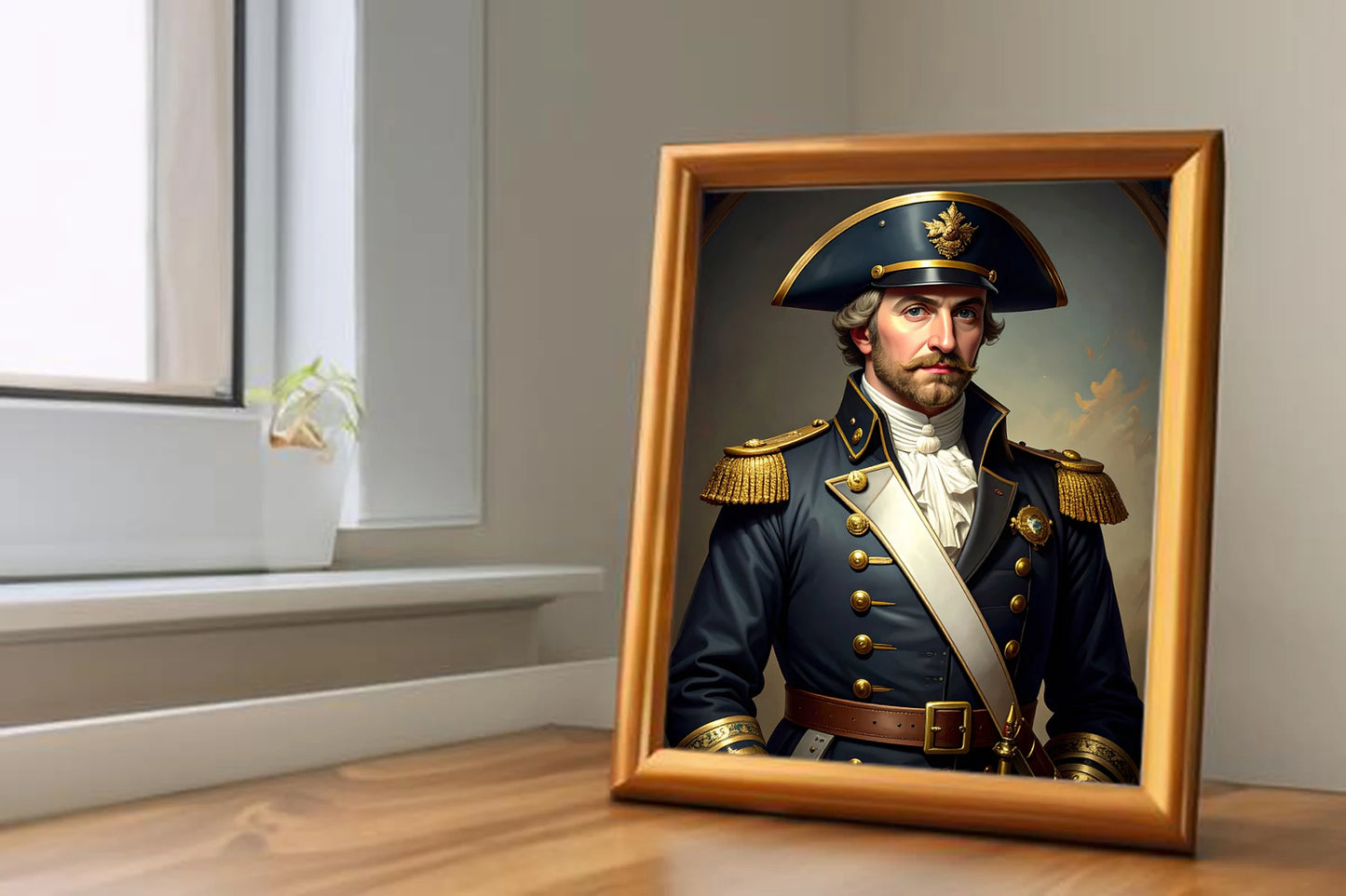 Custom Royal Human Portrait | Captain Valor | Personalized Wall Art Gift for him