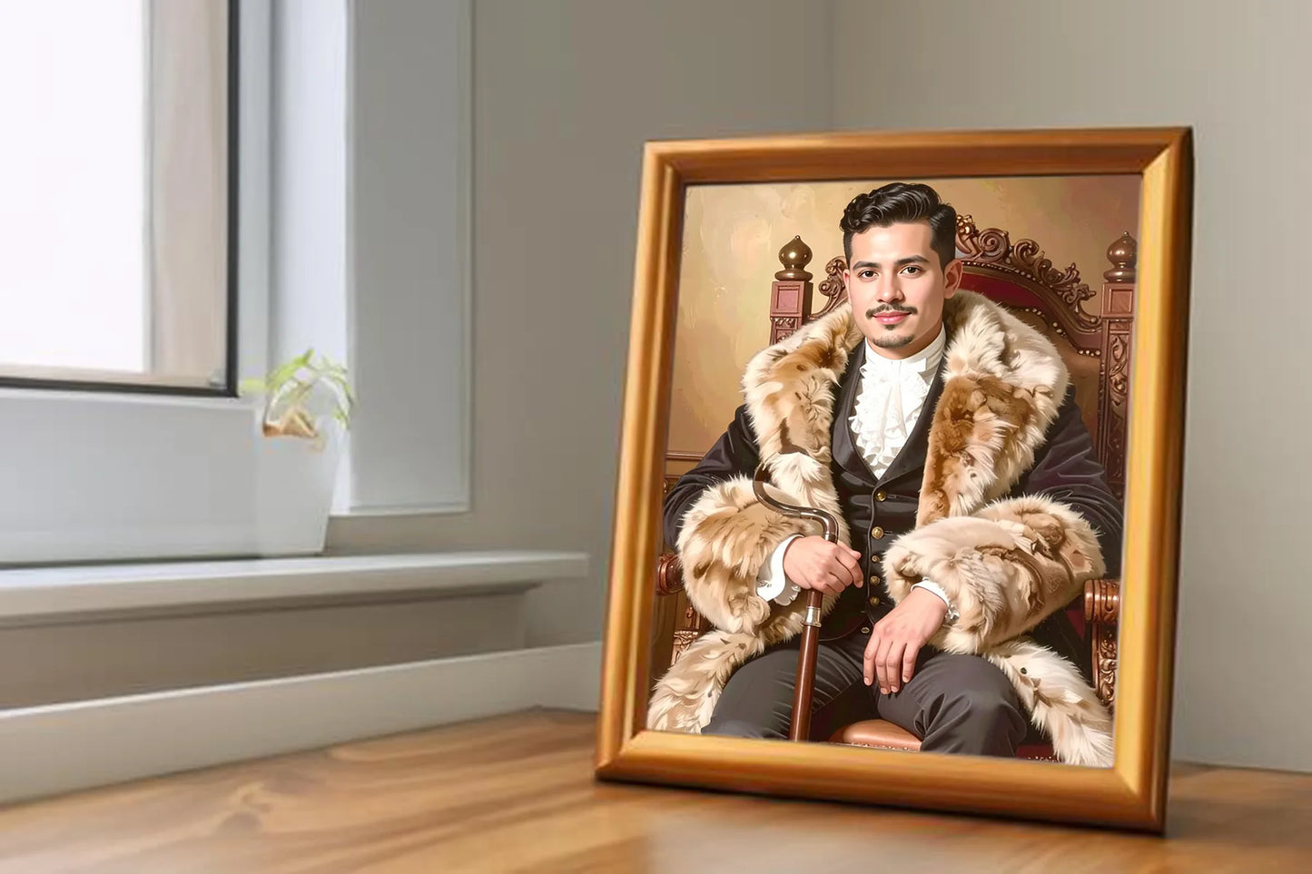 Custom Royal Human Portrait | Baron Aurelio | Personalized Wall Art Gift for him