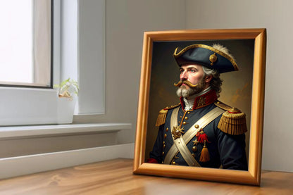 Custom Royal Human Portrait | Admiral Thalric | Personalized Wall Art Gift for him