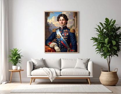 Custom Royal Human Portrait | Prince Lucien | Personalized Wall Art Gift for him