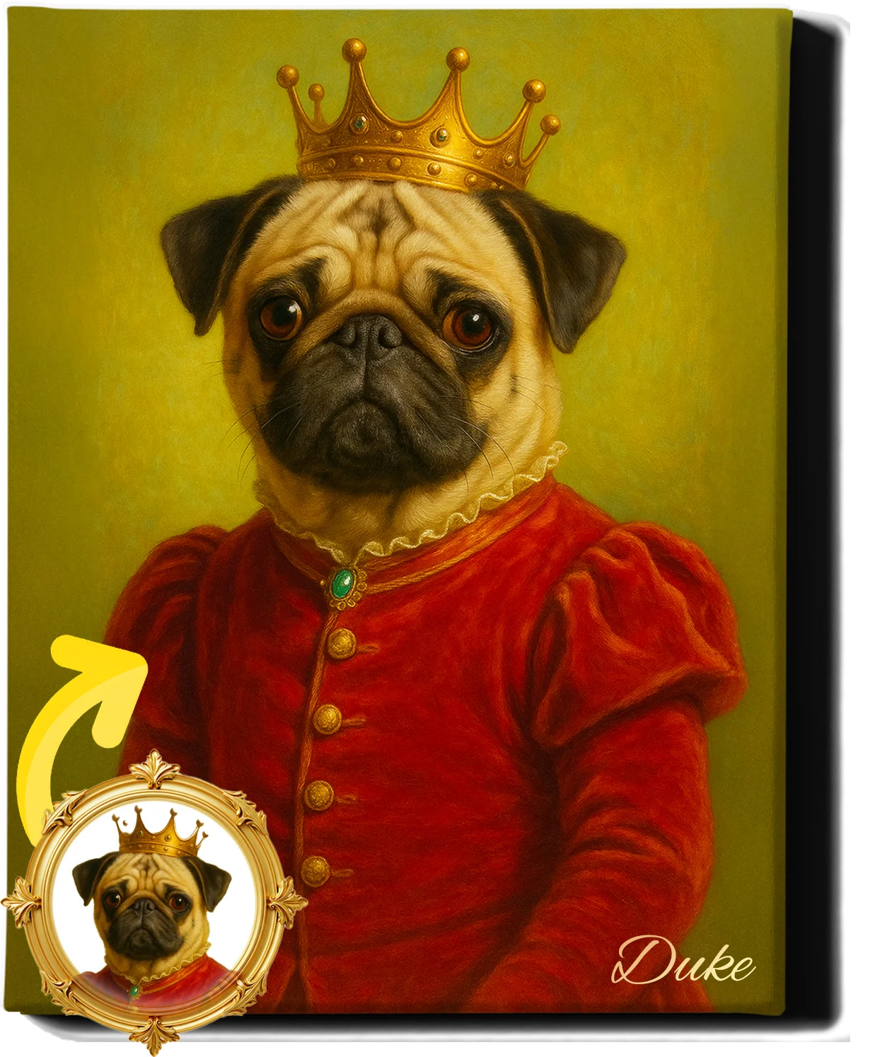 Custom Royal Pet Portrait | Sir Waggington | Personalized Wall Art for Pet Lovers
