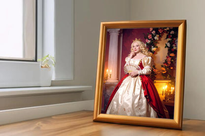Custom Royal Human Portrait | Dashing Princess | Personalized Wall Art Gift for her