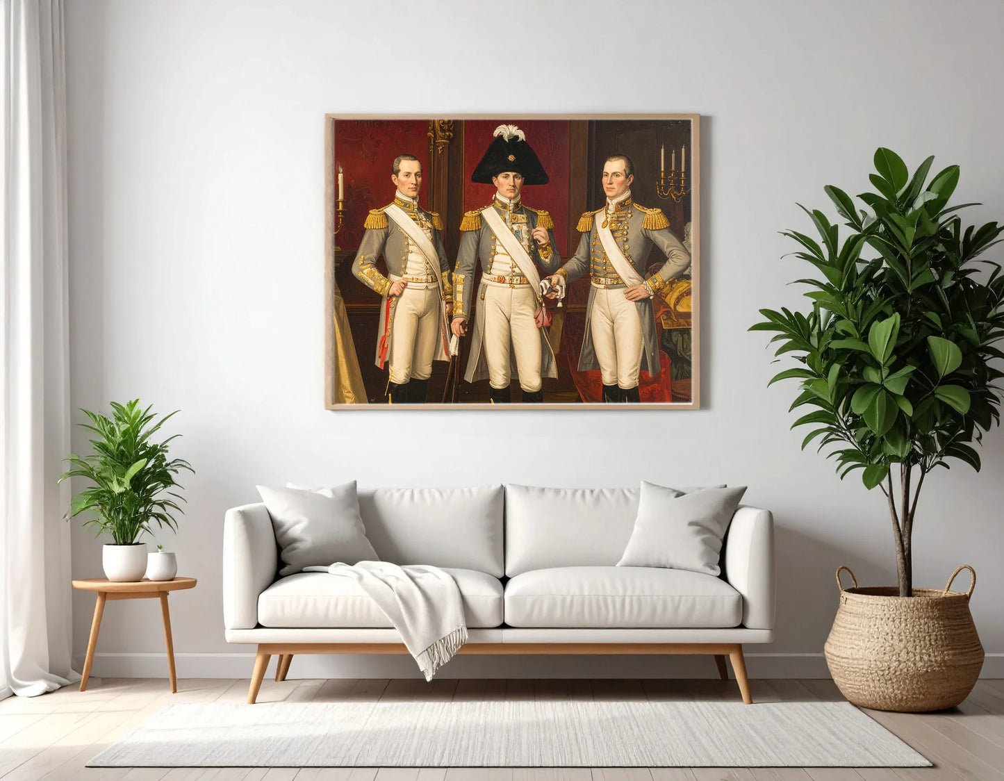 Custom Royal Family Portrait | Triumphant Guard Trio | Personalized Wall Art Gift