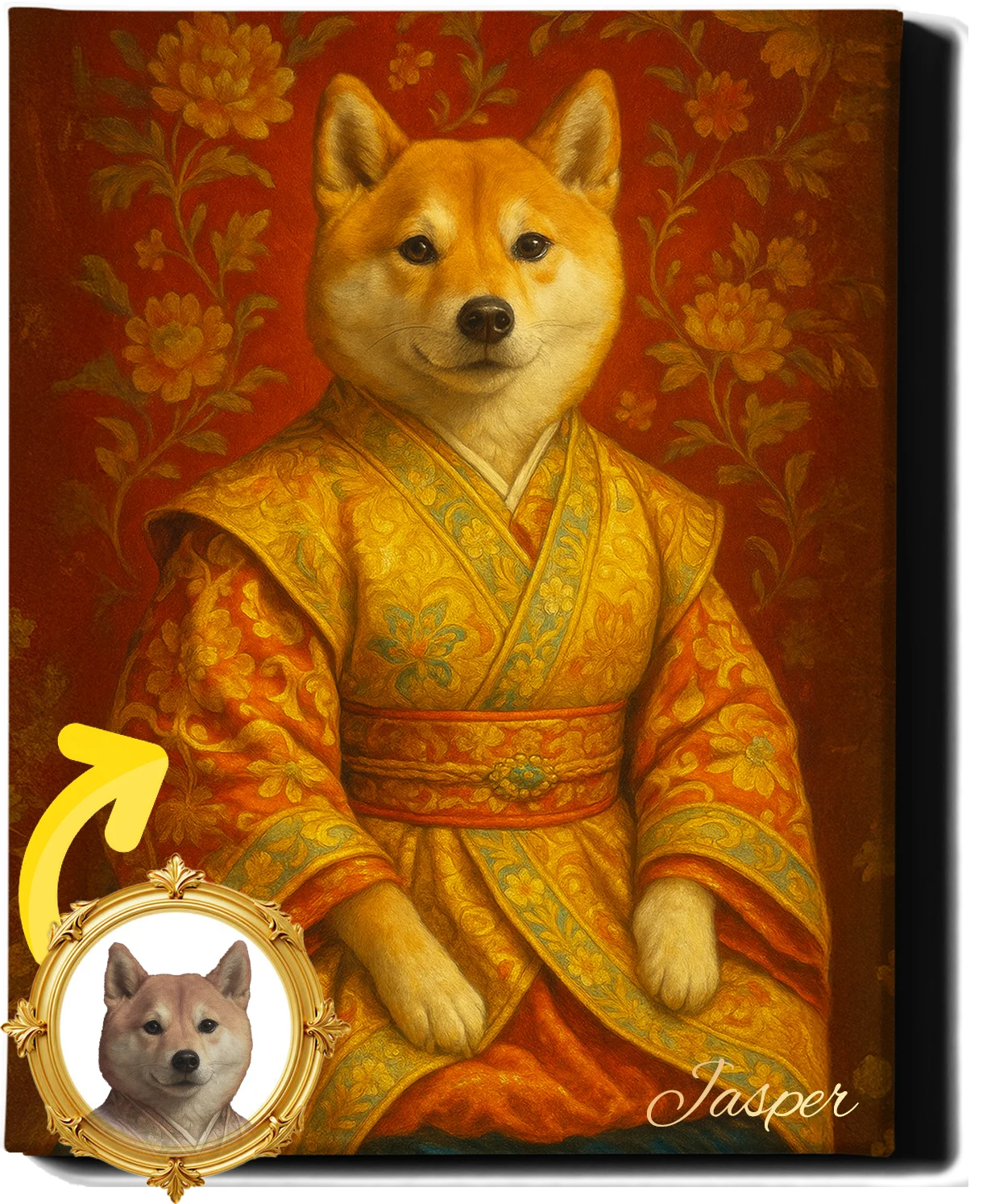 Custom Royal Pet Portrait | The Noble Rufus | Personalized Wall Art for Pet Lovers