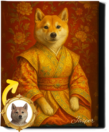 Custom Royal Pet Portrait | The Noble Rufus | Personalized Wall Art for Pet Lovers