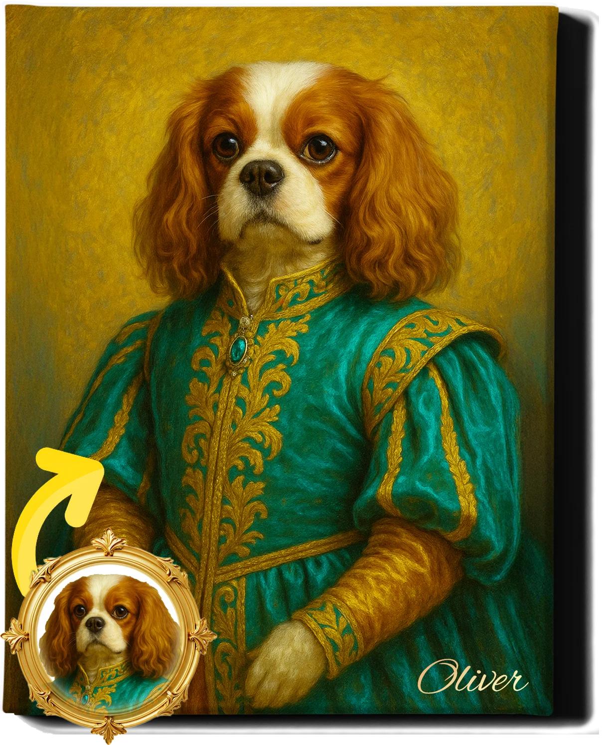 Custom Royal Pet Portrait | Empress Tailsa | Personalized Wall Art for Pet Lovers