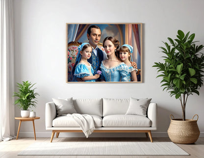 Custom Royal Family Portrait | The Sapphire Bough 5 | Personalized Wall Art Gift