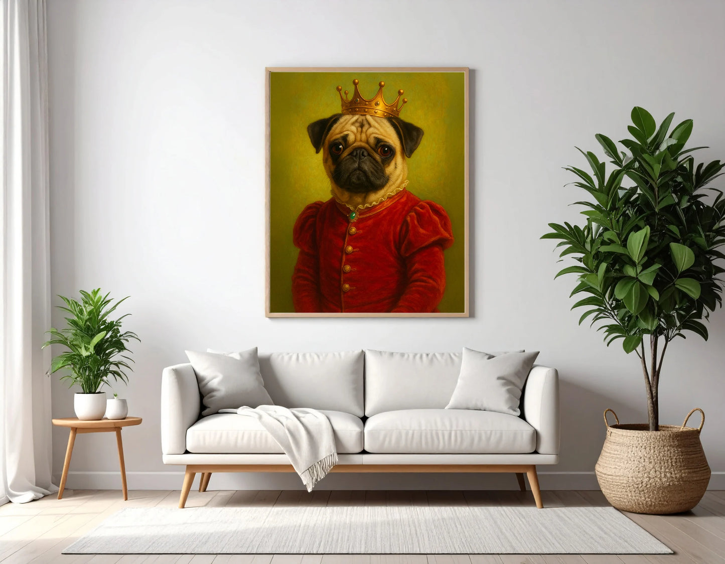 Custom Royal Pet Portrait | Sir Waggington | Personalized Wall Art for Pet Lovers