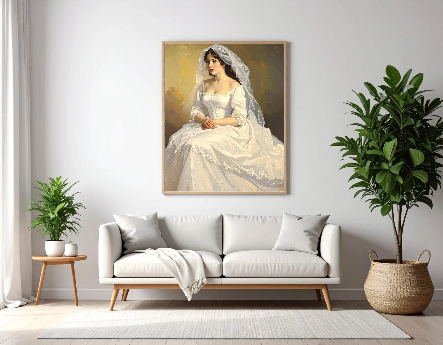 Custom Royal Human Portrait | Ethereal Victorian Bride | Personalized Wall Art Gift for her