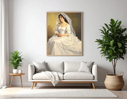 Custom Royal Human Portrait | Ethereal Victorian Bride | Personalized Wall Art Gift for her