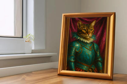 Custom Royal Pet Portrait | Lord Theodore Tails | Personalized Wall Art for Pet Lovers