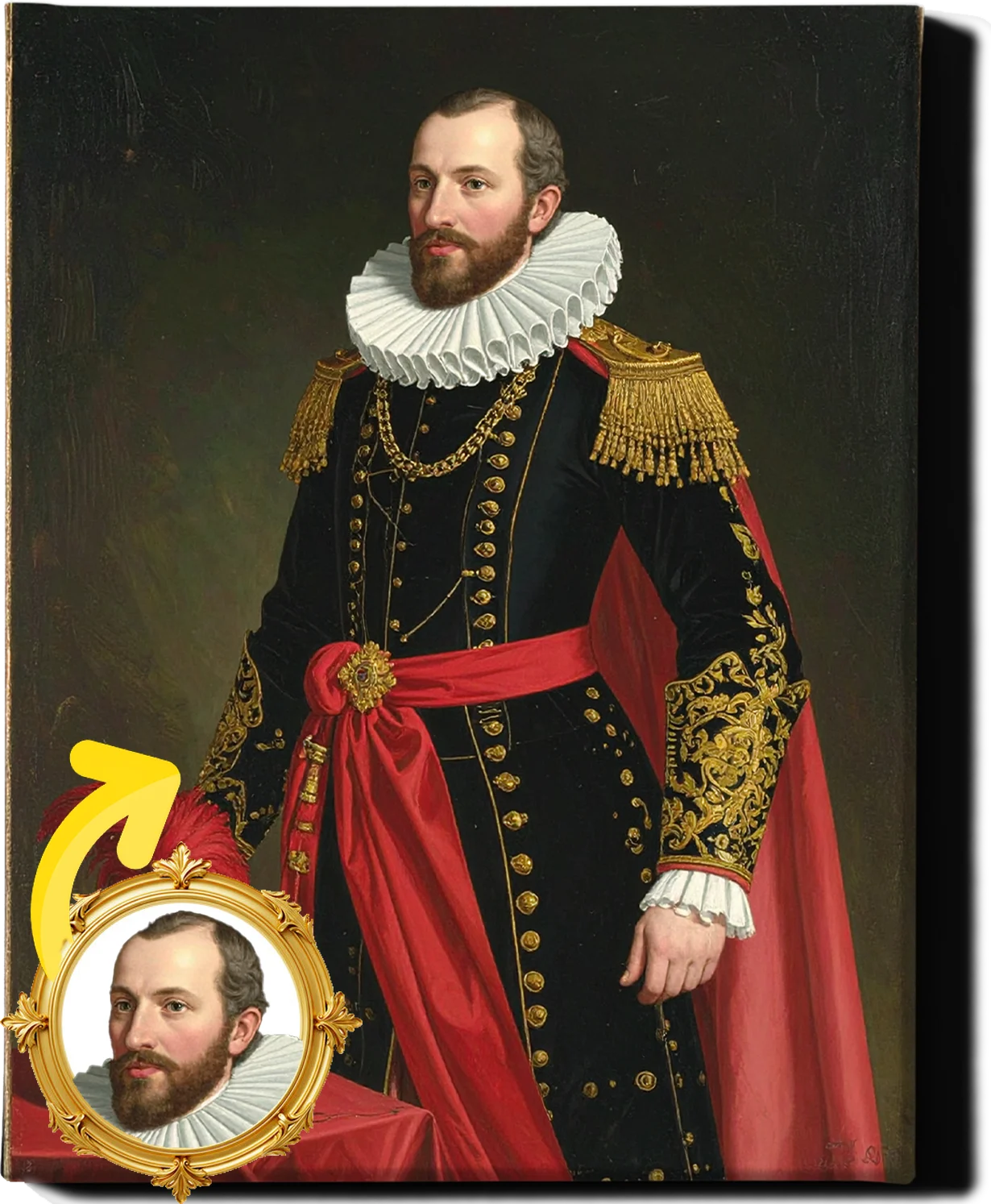 Custom Royal Human Portrait | Duke of Arden | Personalized Wall Art Gift for him