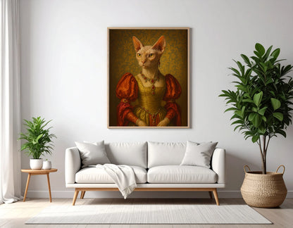 Custom Royal Pet Portrait | Ophelia | Personalized Wall Art for Pet Lovers