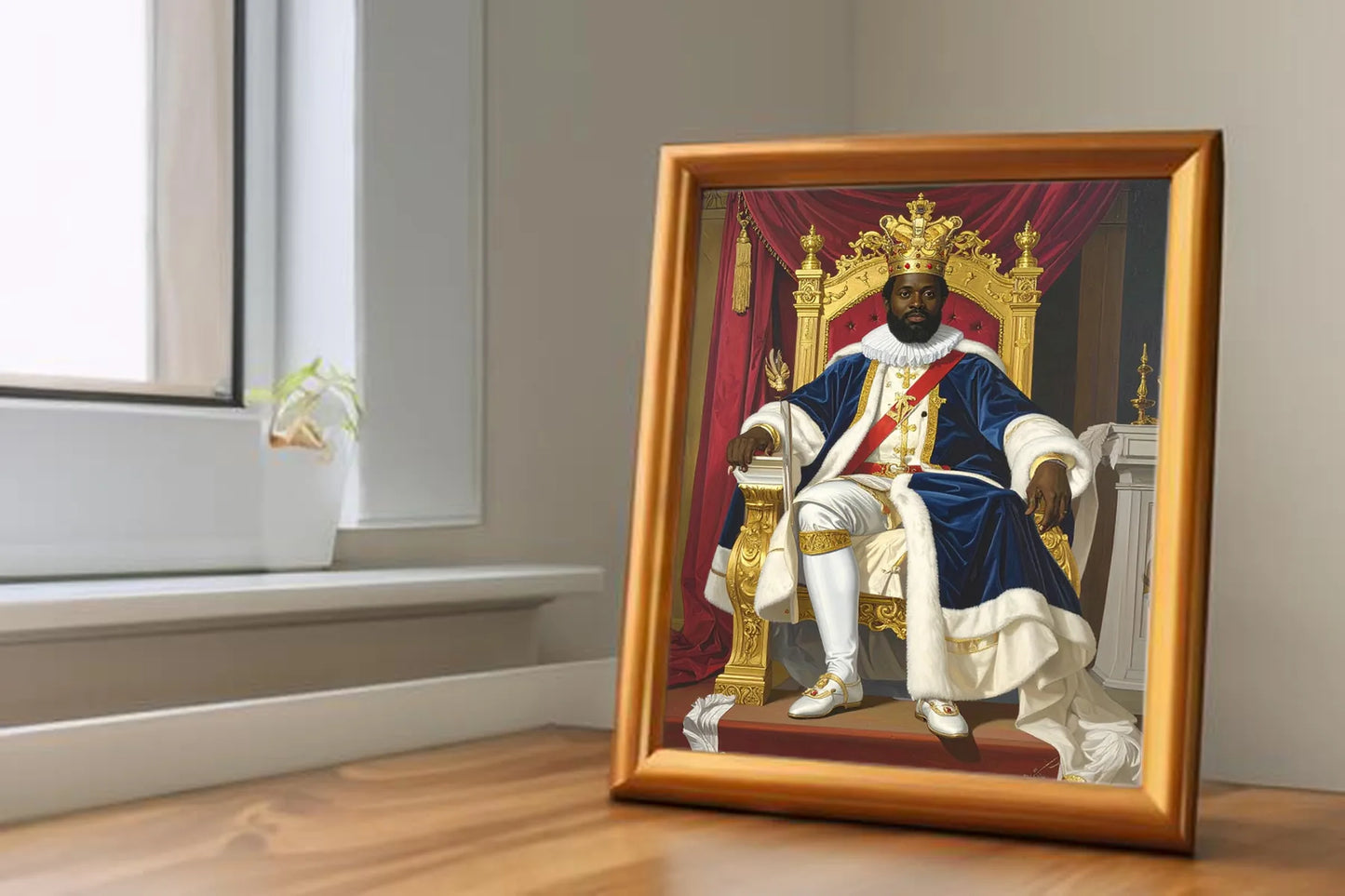 Custom Royal Human Portrait | Emperor Makonen | Personalized Wall Art Gift for him