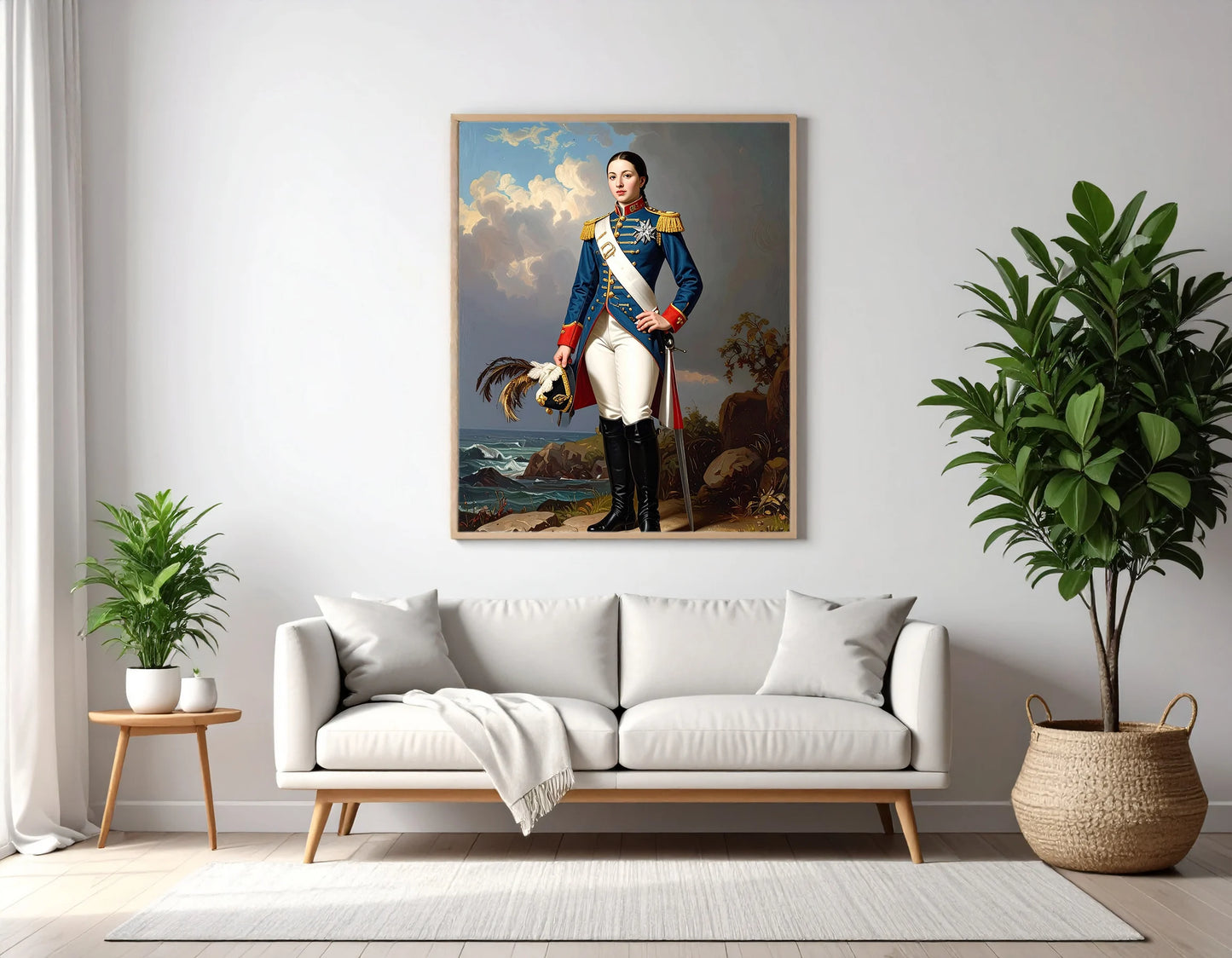Custom Royal Human Portrait | Royal Cadet | Personalized Wall Art Gift for her