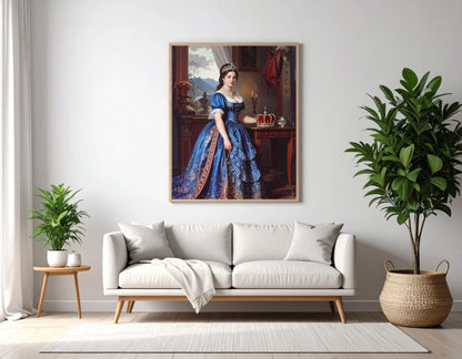 Custom Royal Human Portrait | Fortress Noble 3 | Personalized Wall Art Gift for her