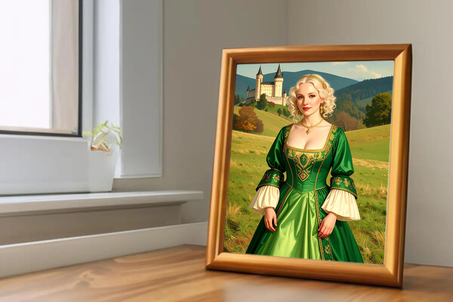 Custom Royal Human Portrait | Fortress Noble 2 | Personalized Wall Art Gift for her