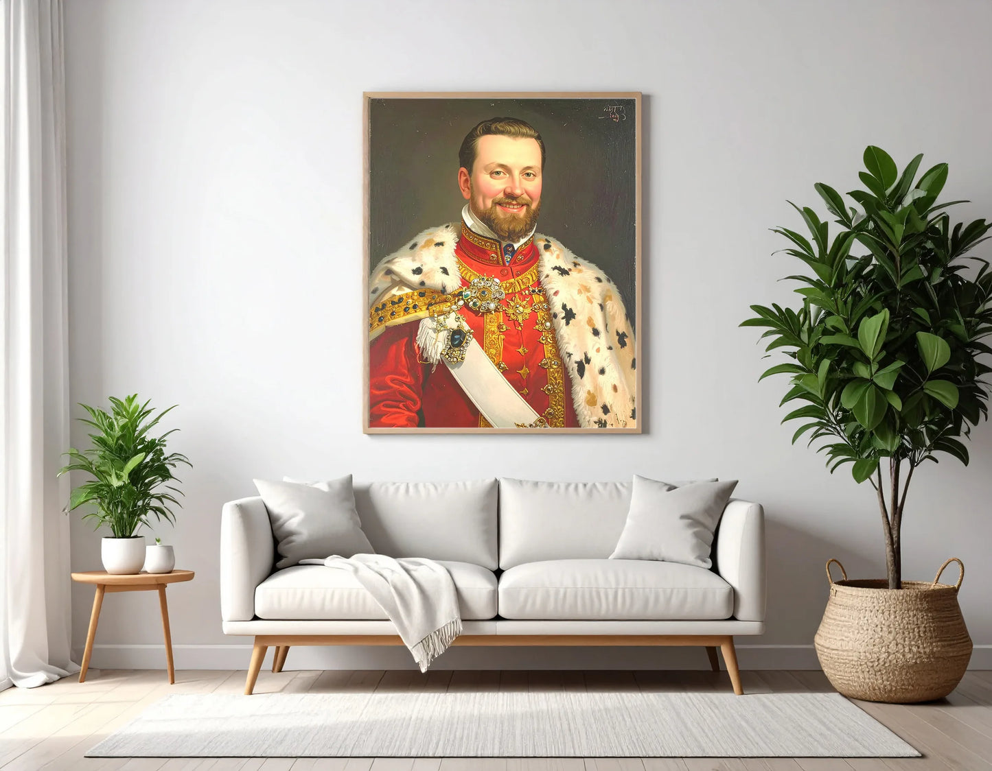 Custom Royal Human Portrait | Duke Marcellus the Jubilant | Personalized Wall Art Gift for him