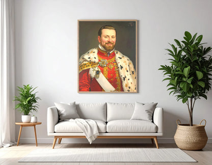 Custom Royal Human Portrait | Duke Marcellus the Jubilant | Personalized Wall Art Gift for him