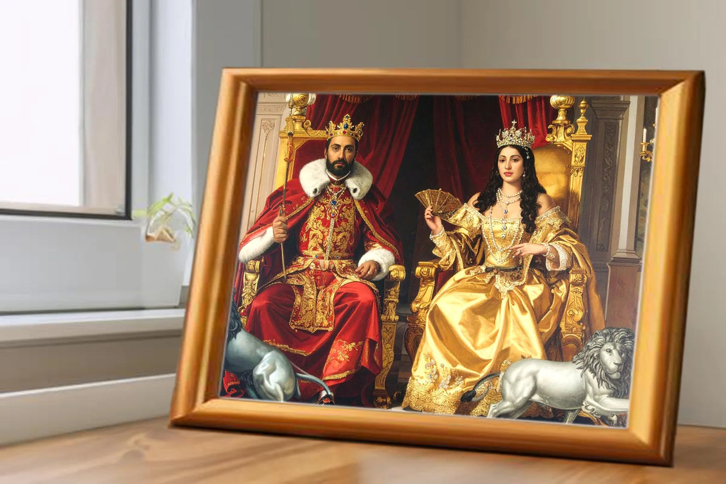 Custom Royal Couple Portrait | Regal Coronation Portrait | Personalized Wall Art Gift